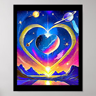 Alla hjärtans dag Planeter Stjärnor Månar Astrolog Poster