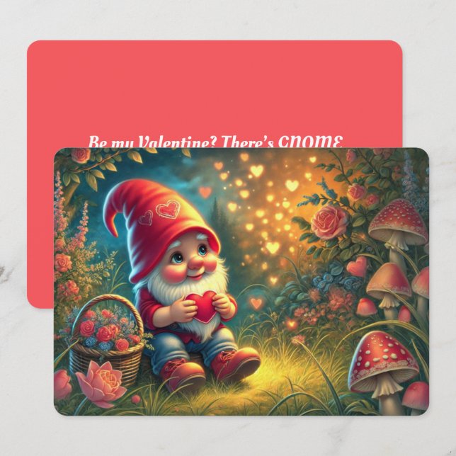 Alla hjärtans dag Platt Semesterkort Julkort (Fram/baksida)