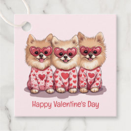 Alla hjärtans dag Pommern Hundar Gåvor Etiketter