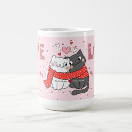 Alla hjärtans dag-present för kattmammor & kattpap kaffemugg
