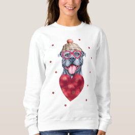 Alla hjärtans dag present Grå Pitbull Mountain Dog T Shirt