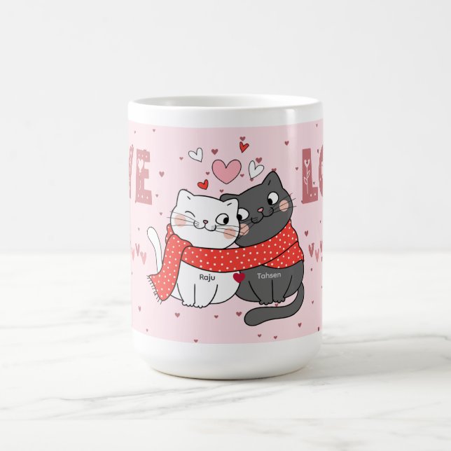 Alla hjärtans dag-present till kattmammor & kattpa kaffemugg (Center)