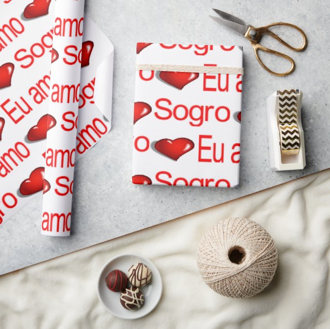 Alla hjärtans dag presentpapper Eu amo Sogro (Hantverk)