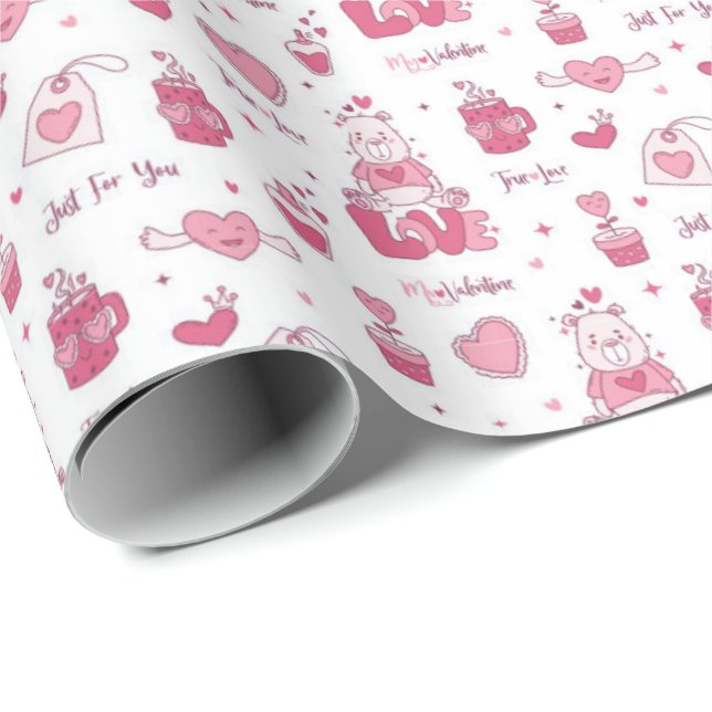 Alla hjärtans dag presentpapper – Romantiskt kärle (Rullad Hörn)