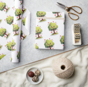 Alla hjärtans dag presentpappersträd röda hjärtan presentpapper
