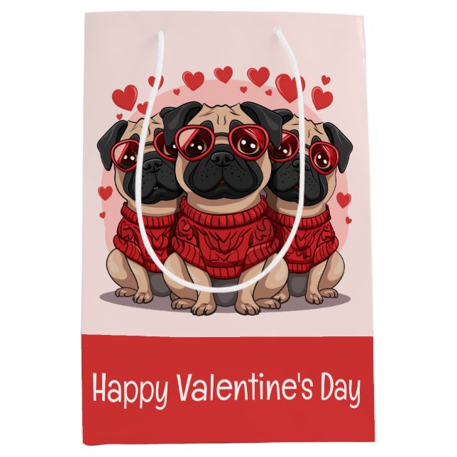 Alla hjärtans dag Pug Hundar (Framsidan)