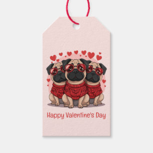 Alla hjärtans dag Pug Hundar Presentetikett