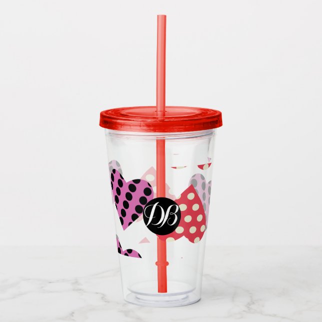 Alla hjärtans dag punktskrift hjärtmonogram take away mugg (Framsida)