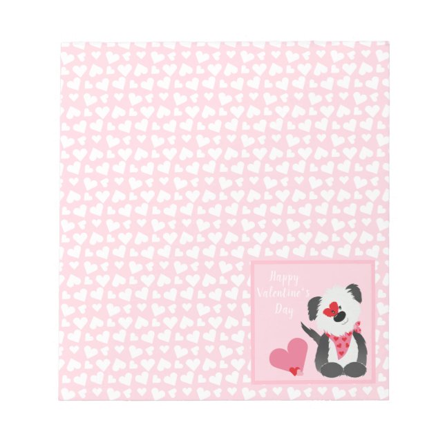 Alla hjärtans dag Puppy Hearts Rosa Anteckningsblock (Framsida)