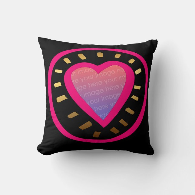 Alla hjärtans dag Ram Rosa Heart Pillow 3 Kudde (Framsida)