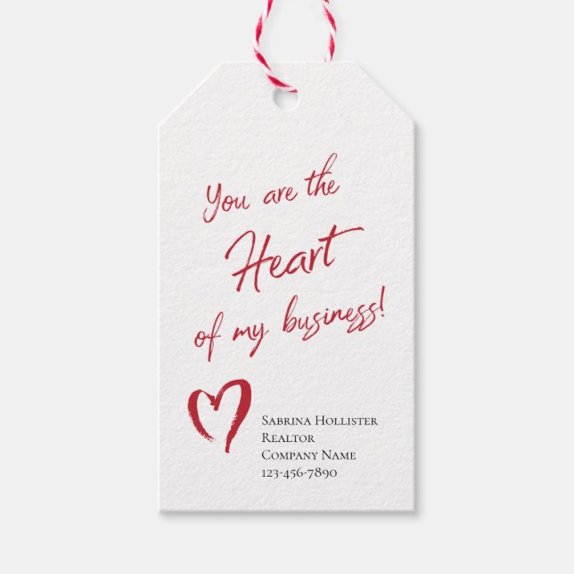 Alla hjärtans dag Realtor Marknadsföring Presentetikett (Framsidan)