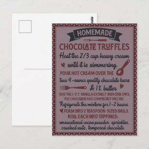 Alla hjärtans dag Recept på hemlagad chokladtruffe Vykort