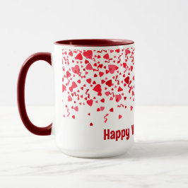 Alla hjärtans dag Red Confetti Hearts Mugg