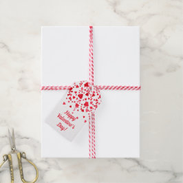 Alla hjärtans dag Red Confetti Hearts Personlig Presentetikett
