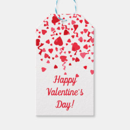 Alla hjärtans dag Red Confetti Hearts Personlig Presentetikett