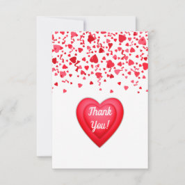 Alla hjärtans dag Red Confetti Hearts Personlig Tack Kort