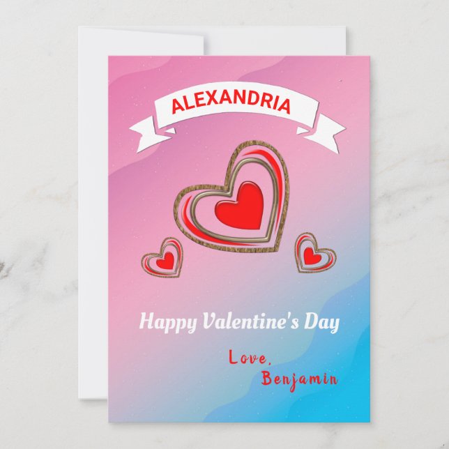 Alla hjärtans dag Red Heart Mönster personalize (Framsida)