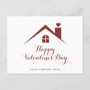 Alla hjärtans dag Red Heart Realty House Vykort