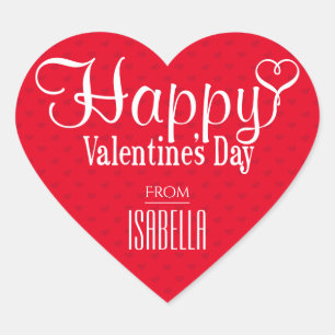 Alla hjärtans dag Red Heart Sticker 1,5" x 1,5" Hjärtformat Klistermärke