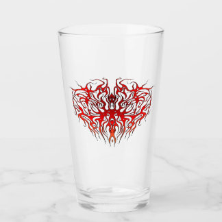 Alla hjärtans dag Red Heart Tribal Tattoo Glaskopp