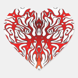 Alla hjärtans dag Red Heart Tribal Tattoo Hjärtformat Klistermärke