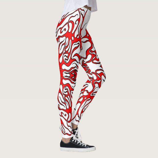 Alla hjärtans dag Red Heart Tribal Tattoo Leggings (Höger)