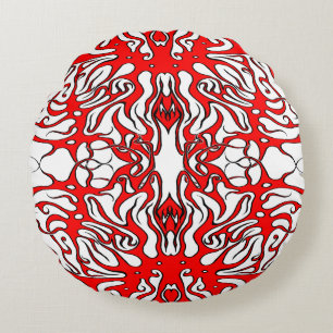 Alla hjärtans dag Red Heart Tribal Tattoo Rund Kudde