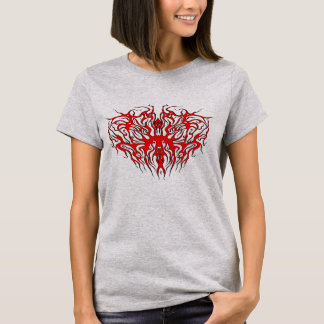 Alla hjärtans dag Red Heart Tribal Tattoo T Shirt
