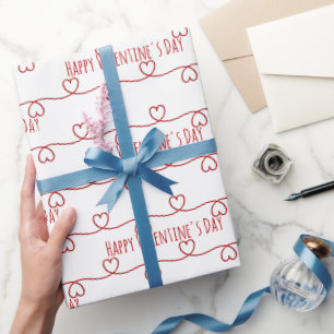 Alla hjärtans dag Red Hearts design Presentpapper