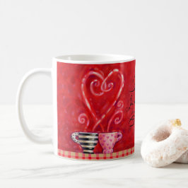 Alla hjärtans dag Red Hearts Kärlek-kaffecitat Kaffemugg