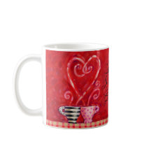 Alla hjärtans dag Red Hearts Kärlek-kaffecitat