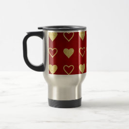 Alla hjärtans dag Red Luxury Golden Hearts Resemugg
