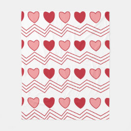 Alla hjärtans dag Red Rosa Hearts Mönster Fleecefilt