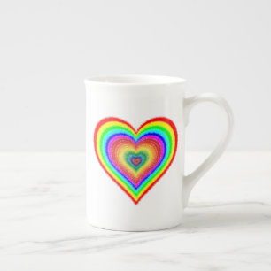 Alla hjärtans dag Regnbåge Kärlek-symbol-25543 Benporslin Mugg
