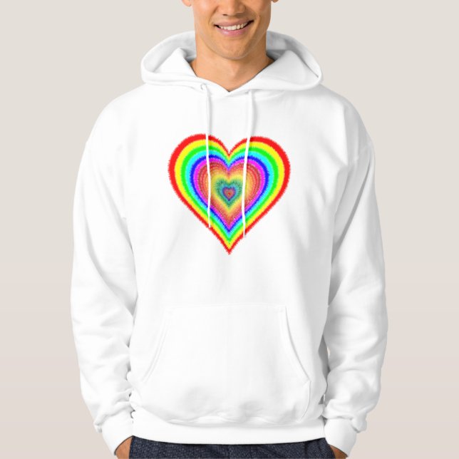 Alla hjärtans dag Regnbåge Kärlek-symbol-25543 Hoodie (Framsida)