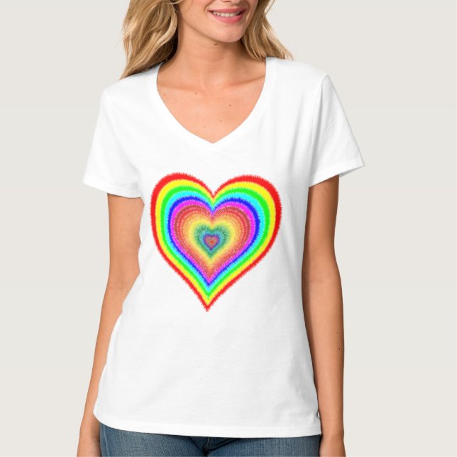 Alla hjärtans dag Regnbåge Kärlek-symbol-25543 T Shirt (Framsida)