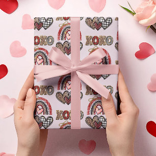 Alla hjärtans dag Regnbåge XOXO Presentpapper