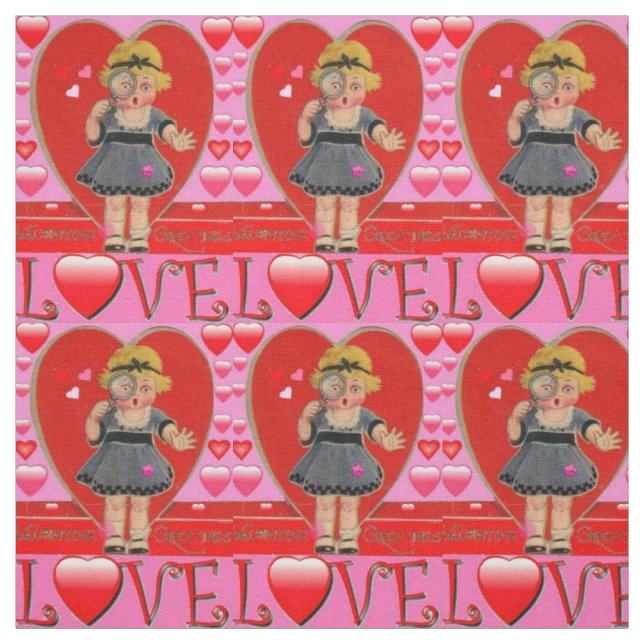 Alla hjärtans dag Retro Art Fabric - Bomull och Li Tyg (Provkarta)