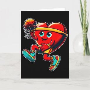 Alla hjärtans dag Retro hjärta basketspelare Slam Kort