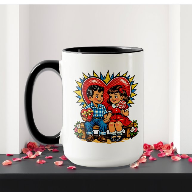 Alla hjärtans dag | Retro Pop Art  Personlig Mugg (Skapare uppladdad)