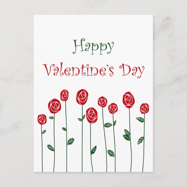 Alla hjärtans dag Ro Ostrich Kärlek Romantik Flowe Helg Vykort (Framsida)