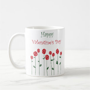 Alla hjärtans dag Ro Ostrich Kärlek Romantik Flowe Kaffemugg