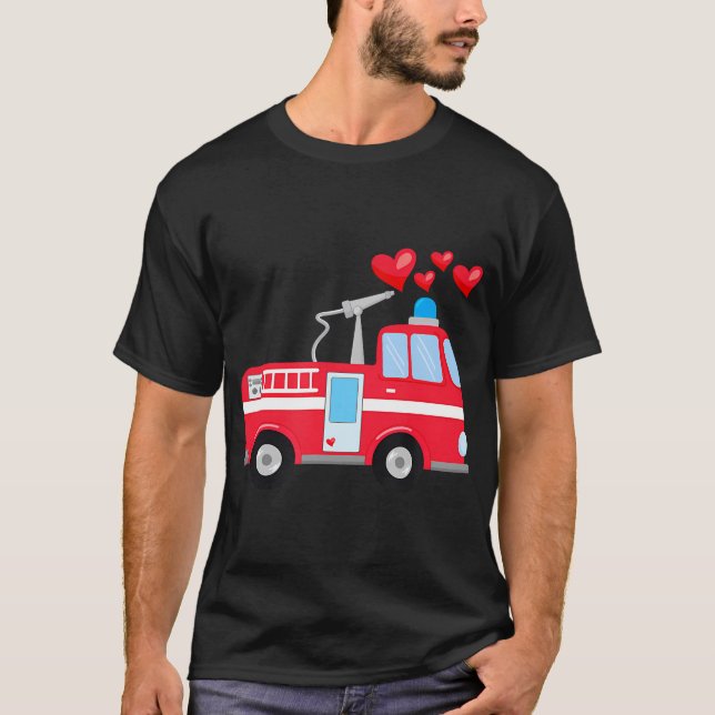 Alla hjärtans dag: Röd eldbil för Småbarn barn och T Shirt (Framsida)