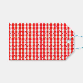 Alla hjärtans dag röd gingham stil mönster presentetikett