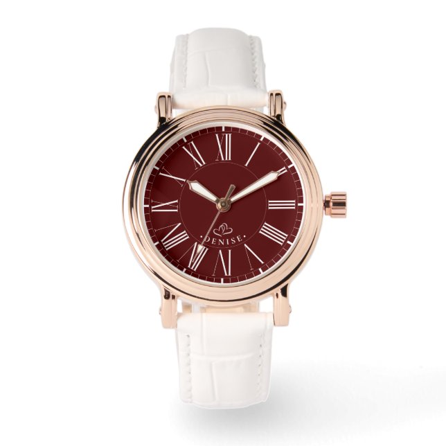 Alla hjärtans dag Röd Romantisk Minimal Modern Rom Armbandsur (Framsida)