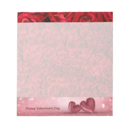 Alla hjärtans dag Röd ros och Röda hjärtan Anteckningsblock