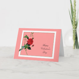 Alla hjärtans dag Röd ros, Pierre Joseph Redouté Helgkort