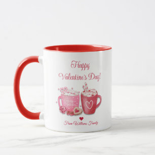 alla hjärtans dag,röd rosa hett choklad söt mugg
