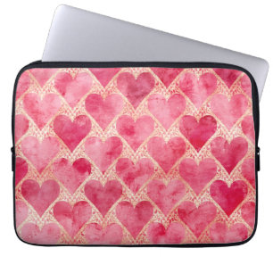Alla hjärtans dag, röd rosa kärlek hjärta mönster laptop fodral