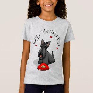 Alla hjärtans dag (röd) Scottie Hund (svart) Cute T Shirt
